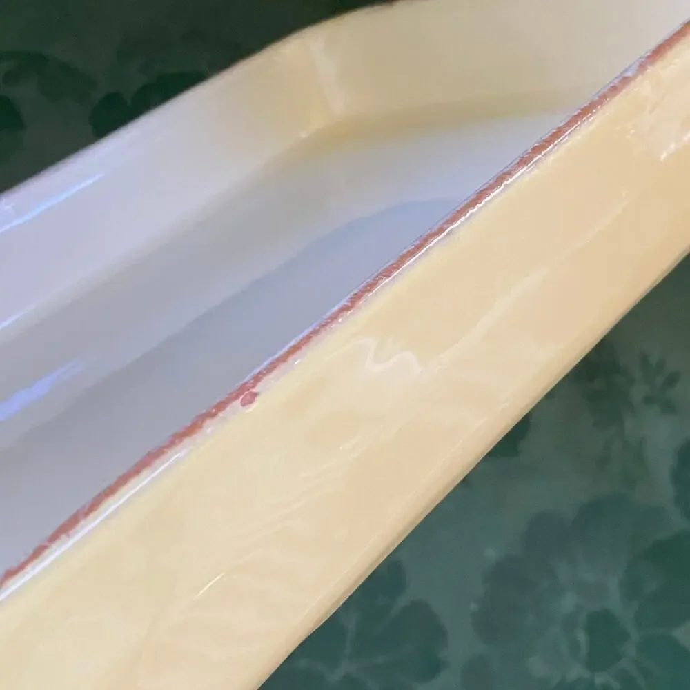 Vietri Terracotta Yellow Glaze Baking Casserole Pan 12